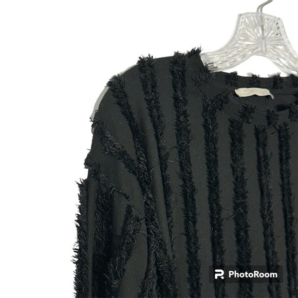 Zara Trafaluc Womens Black Fringe Long Sleeve Shirt - Picture 2 of 12